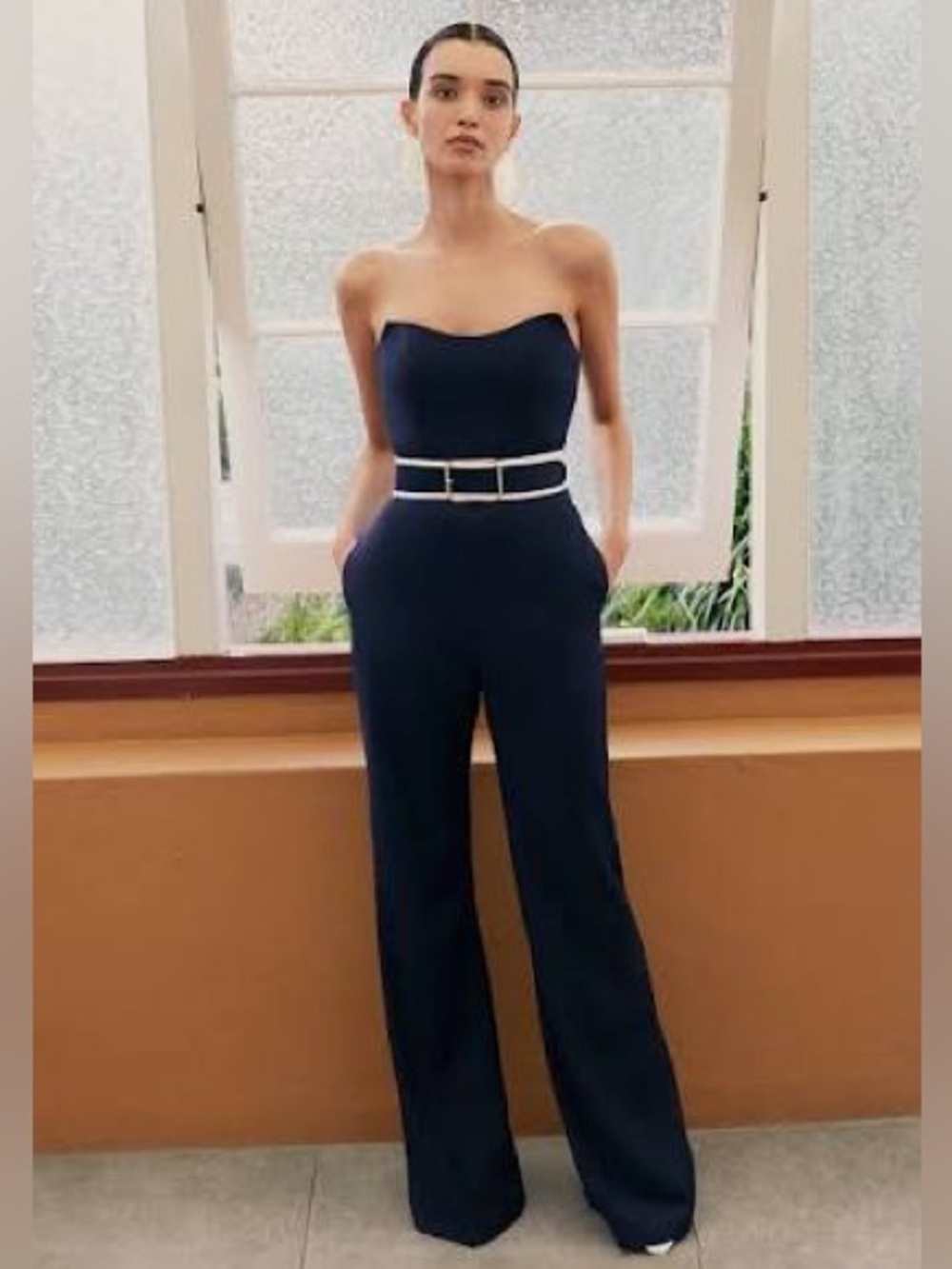 NWT Leo Lin Mary Jumpsuit Navy Size US4 - Picture 3 of 9